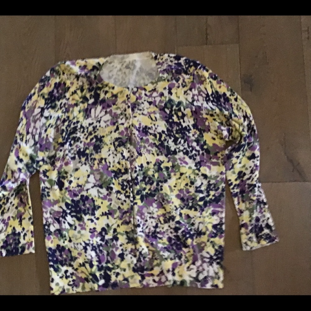 Cotton flower print cardigan